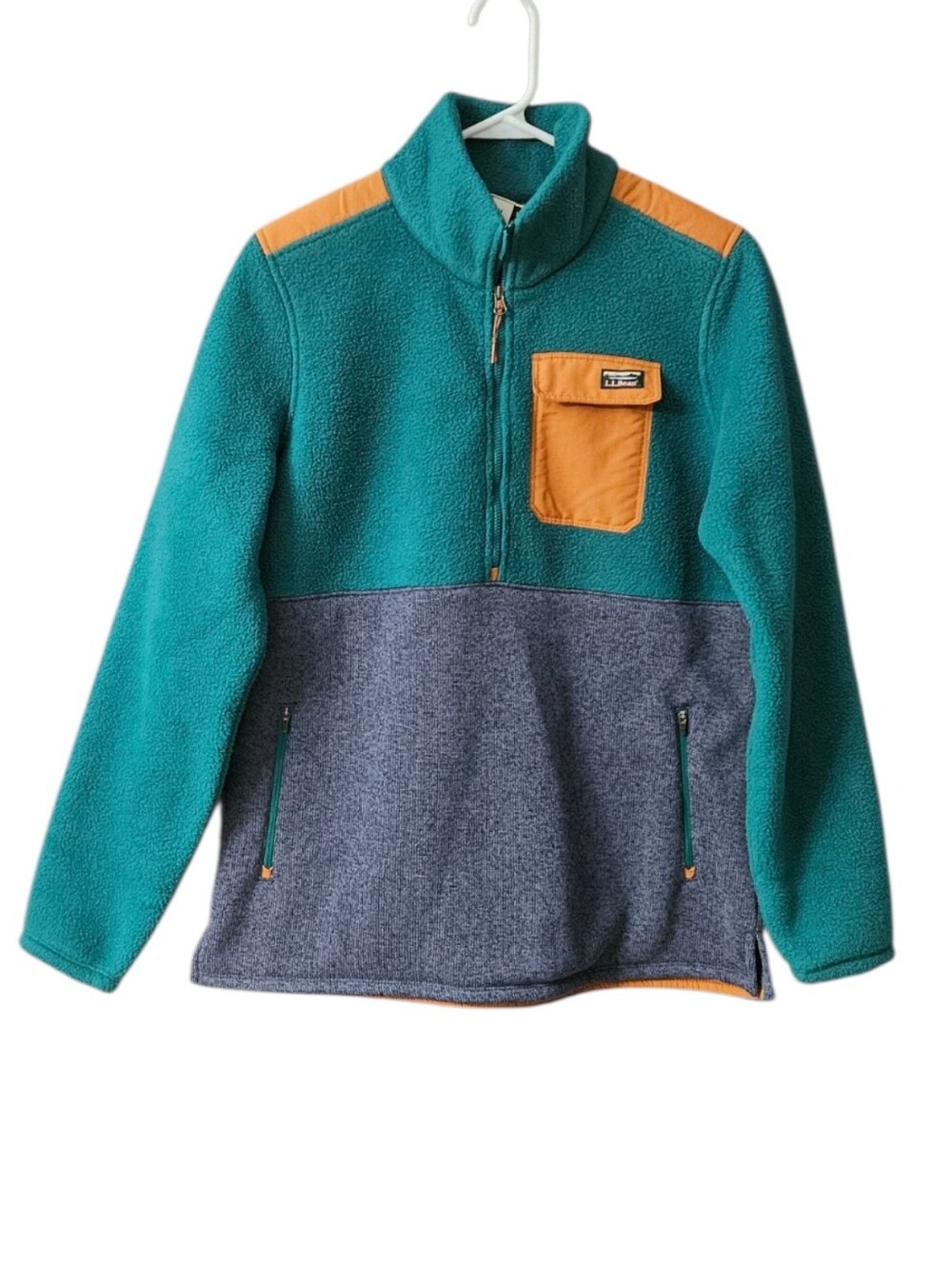 L.L. Bean Sweater Fleece Sherpa Hybrid Pullover 1/2 Zip Women's Medium Outdoor